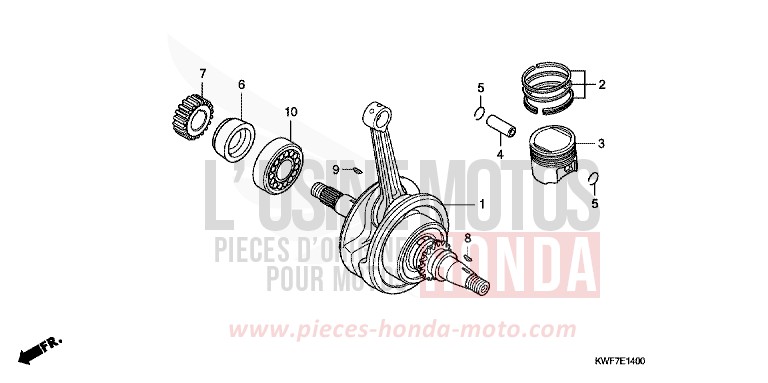 VILEBREQUIN/PISTON de CBF125 SPACE SILVER METALLIC (NHB06) de 2009