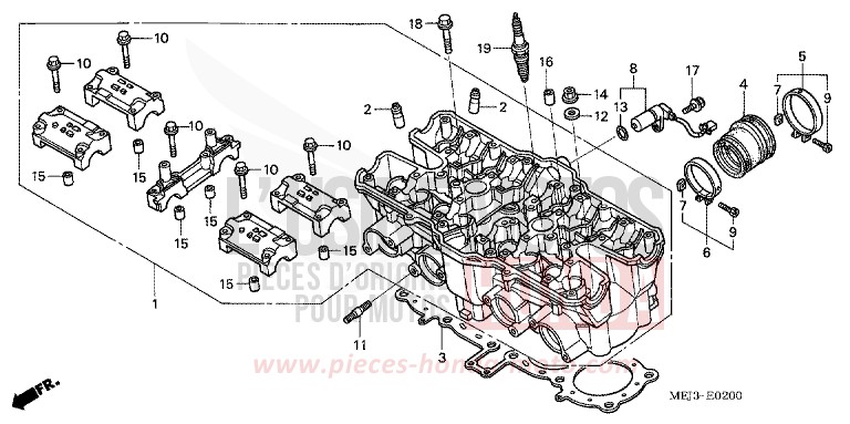 CULASSE de CB1300S PEARL FADELESS WHITE (NH341K) de 2005