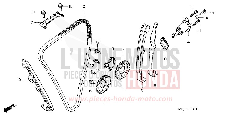 CHAINE A CAMES/TENDEUR de CB1300S PEARL FADELESS WHITE (NH341K) de 2005