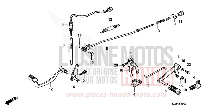 PEDALE de CBF125 SPACE SILVER METALLIC (NHB06) de 2009
