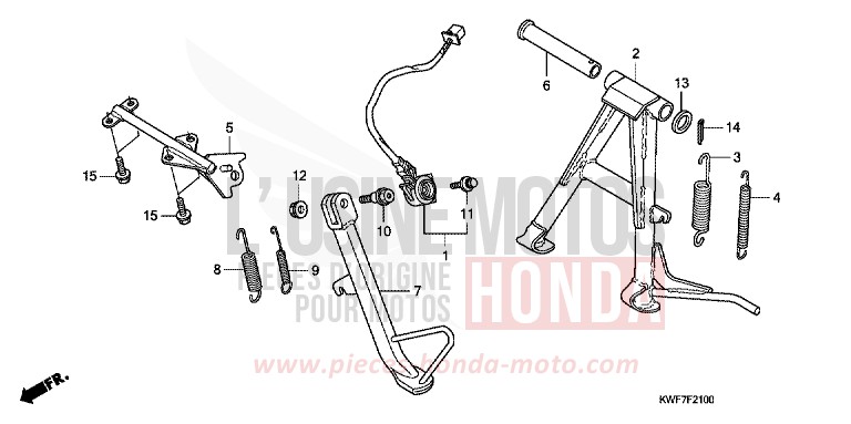 BEQUILLE de CBF125 SPACE SILVER METALLIC (NHB06) de 2009