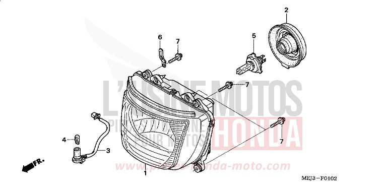 PROJECTEUR (3) de CB1300S PEARL FADELESS WHITE (NH341K) de 2005