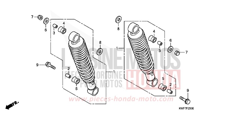 COUSSIN ARRIERE de CBF125 SPACE SILVER METALLIC (NHB06) de 2009