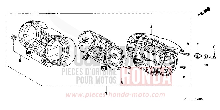 COMPTEUR (CB1300S/SA) de CB1300S PEARL FADELESS WHITE (NH341K) de 2005