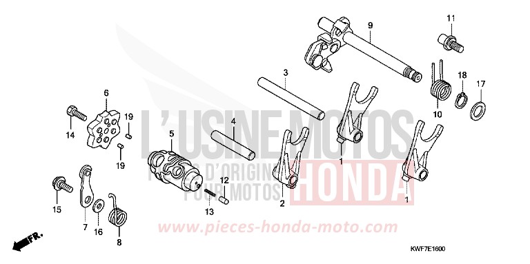 BARILLET DE SELECTION de CBF125 SPORTS RED (R321) de 2009