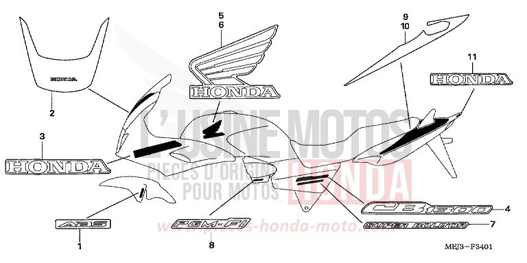 MARQUE (CB1300S/SA) de CB1300S PEARL FADELESS WHITE (NH341K) de 2005