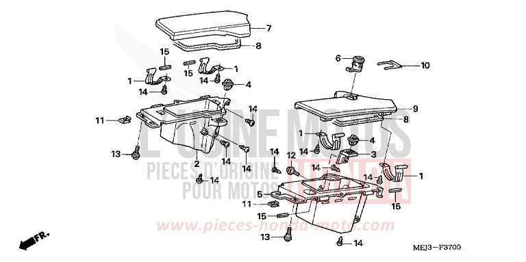 POSHE DE CAPOT de CB1300S PEARL FADELESS WHITE (NH341K) de 2005