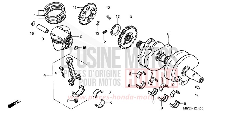VILEBREQUIN/PISTON de CBF500 NOIR (NH1) 2004