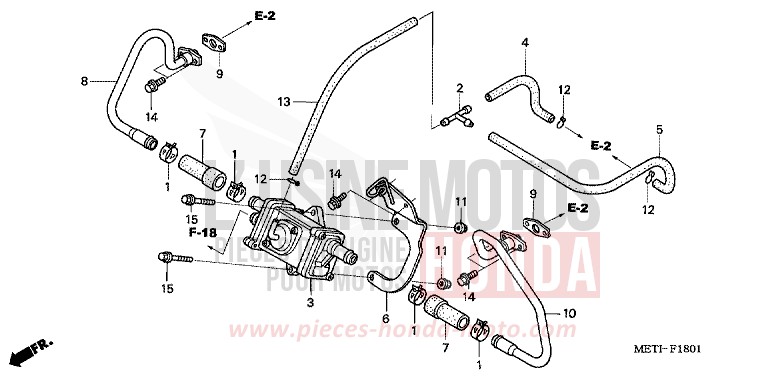 COMMANDE INJECTION D'AIR SOUPAPE de CBF500 NOIR (NH1) 2004