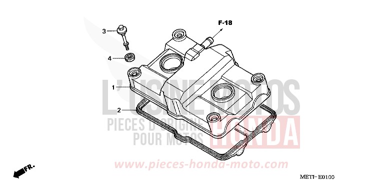 COUVERCLE DE CULASSE de CBF500 FORCE SILVER METALLIC (NH411) de 2004