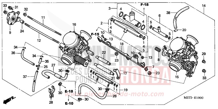 CARBURATEUR (ENS.) de CBF500 FORCE SILVER METALLIC (NH411) 2004