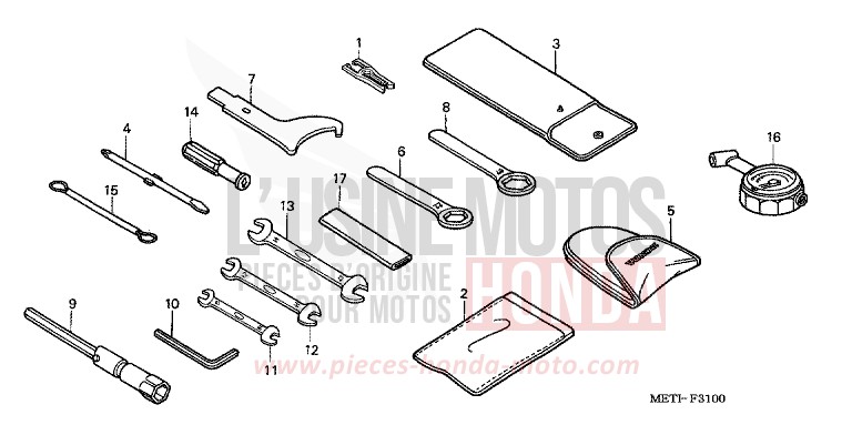 OUTILS de CBF500 FORCE SILVER METALLIC (NH411) de 2004