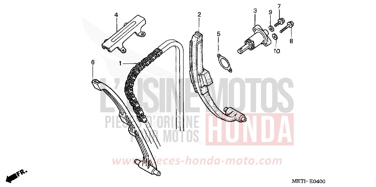 CHAINE A CAMES/TENDEUR de CBF500 EMERGENCY RED METALLIC (R311) de 2006