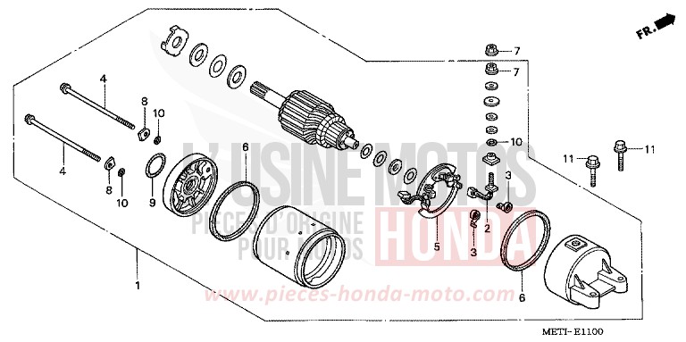 MOTEUR DE DEMARRAGE de CBF500 EMERGENCY RED METALLIC (R311) 2006
