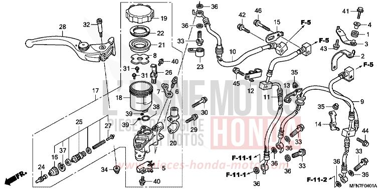 MAITRE-CYLINDRE FREIN AV. (CB1000RA) de CB1000R PEARL SIENA RED (R320) de 2010
