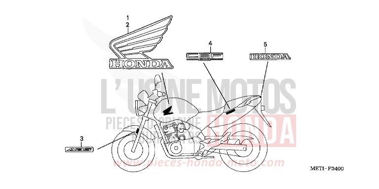 MARQUE/RAYURE de CBF500 INTERSTELLAR BLACK METALLIC (NHA12) de 2006