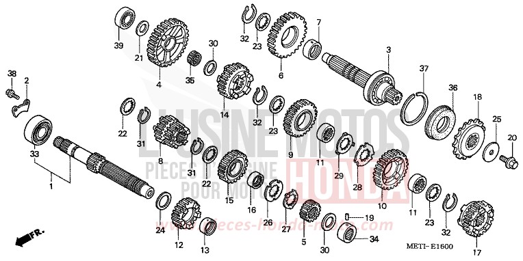 BOITE DE VITESSES de CBF500 NOIR (NH1) de 2004