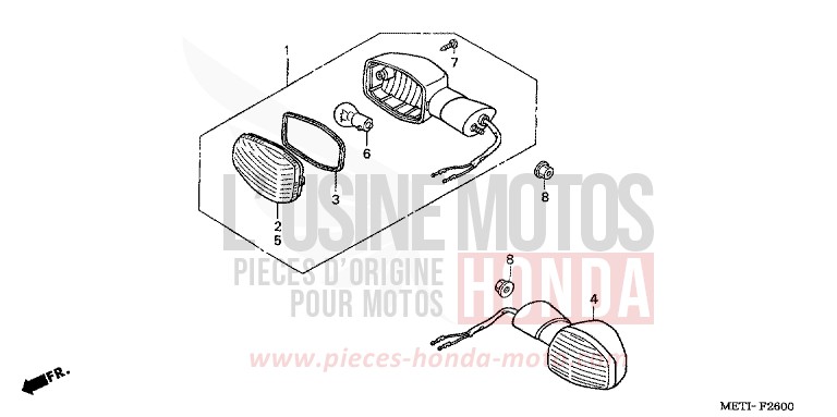 CLIGNOTANT de CBF500 NOIR (NH1) de 2004