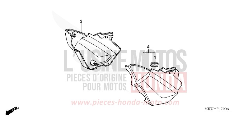 COUVERCLE LATERAL de CBF500 CANDY XENON BLUE (PB324) de 2004