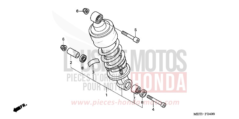 COUSSIN ARRIERE de CBF500 CANDY XENON BLUE (PB324) de 2004