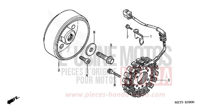 GENERATRICE de CBF500 FORCE SILVER METALLIC (NH411) de 2004
