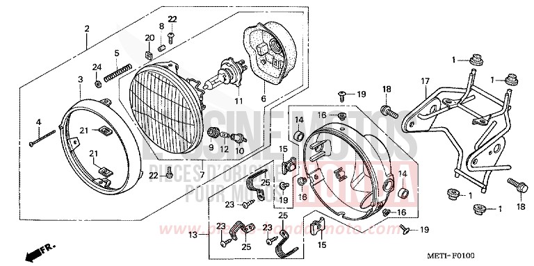 PROJECTEUR de CBF500 FORCE SILVER METALLIC (NH411) 2004