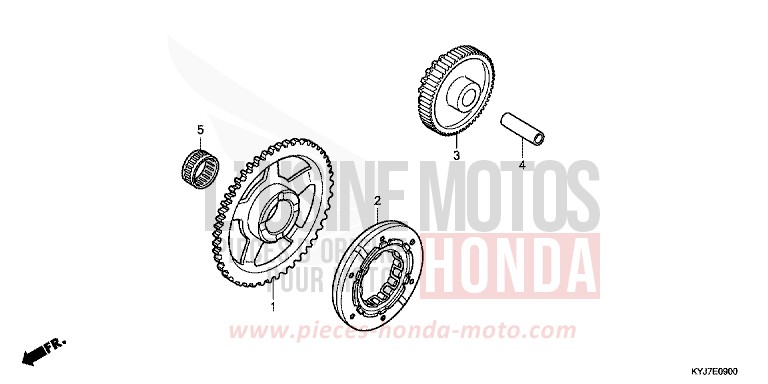 EMBRAYAGE DE DEMARRAGE de CBR250R ASTEROID BLACK METALLIC (NHA35) de 2011