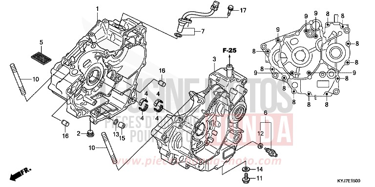 CARTER MOTEUR de CBR250R ASTEROID BLACK METALLIC (NHA35) 2011