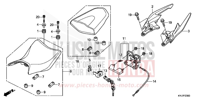 SIEGE de CBR250R ASTEROID BLACK METALLIC (NHA35) 2011