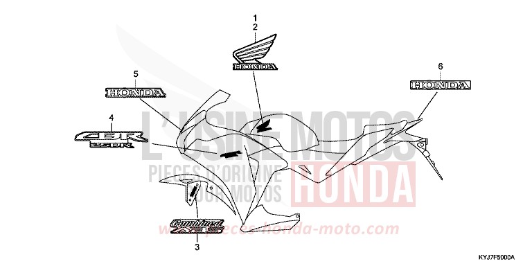 MARQUE (2E,2F,2RU,3ED) de CBR250R ASTEROID BLACK METALLIC (NHA35) de 2011