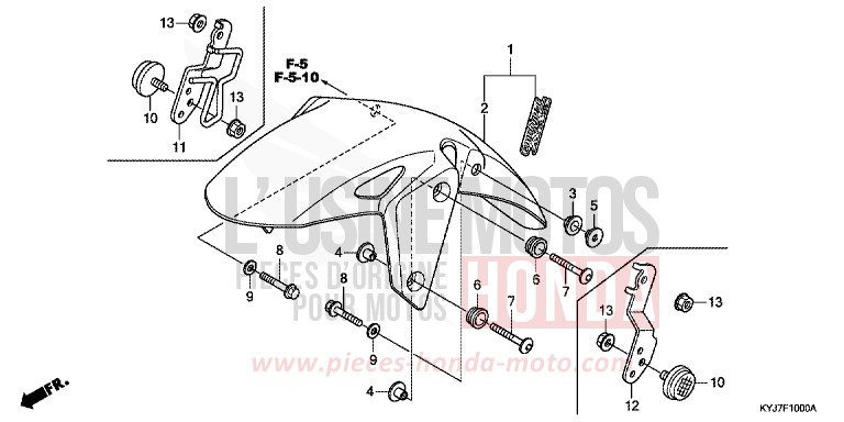 AILE AVANT de CBR250R PEARL SPENCER BLUE (PB308) de 2011