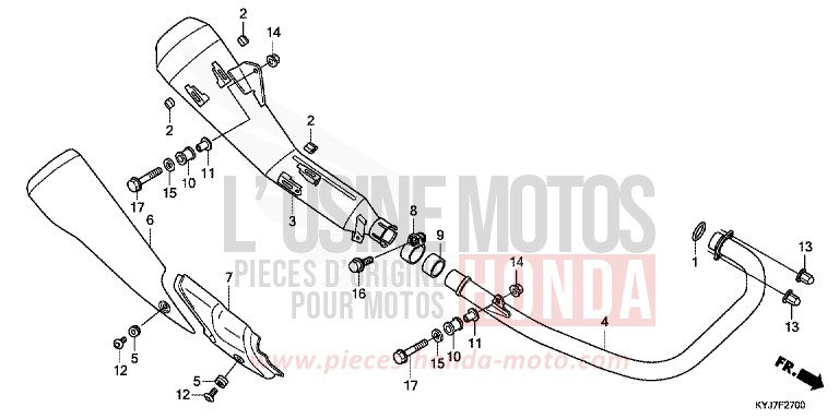 SILENCIEUX D'ECHAPPEMENT de CBR250R PEARL SPENCER BLUE (PB308) 2011