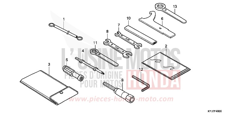 OUTILS de CBR250R PEARL SPENCER BLUE (PB308) 2011