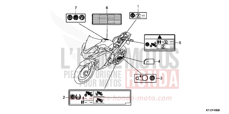 ETIQUETTE DE PRECAUTIONS de CBR250R PEARL SPENCER BLUE (PB308) de 2011