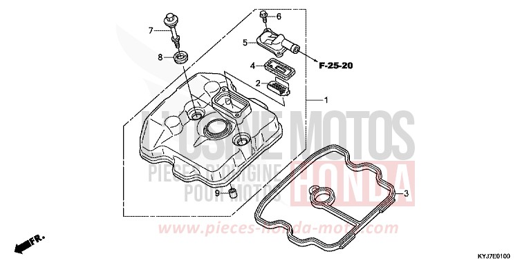 COUVERCLE DE CULASSE de CBR250R NOIR (NH1) de 2013