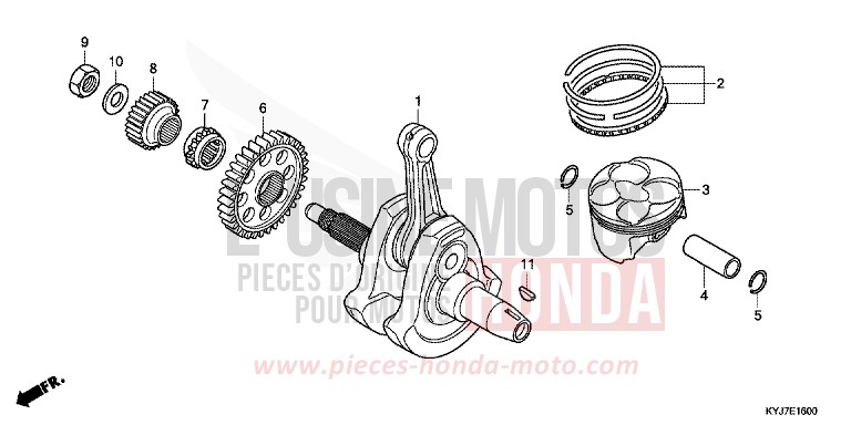 VILEBREQUIN/PISTON de CBR250R NOIR (NH1) de 2013