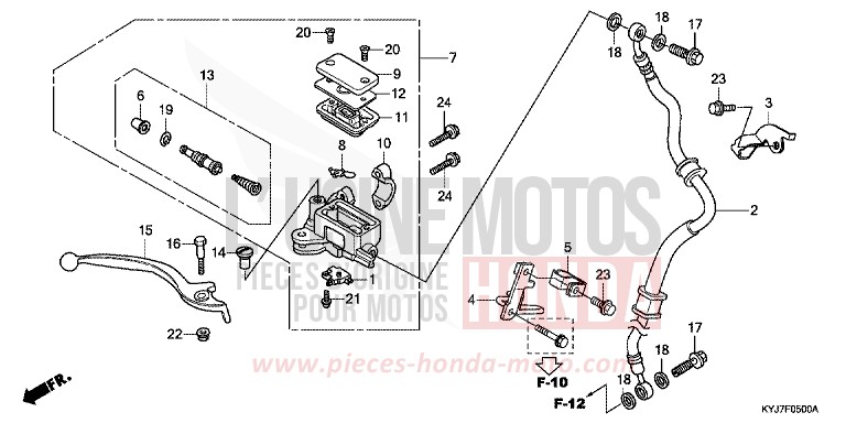 MAITRE-CYLINDRE DE FREIN AVANT CYLINDRE (CBR250R) de CBR250R NOIR (NH1) de 2013