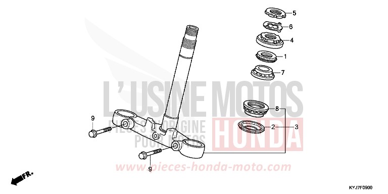 TIGE DE DIRECTION de CBR250R NOIR (NH1) 2013