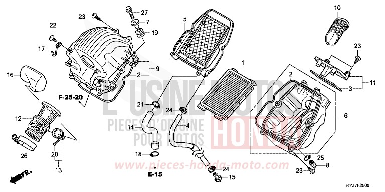 FILTRE A AIR de CBR250R NOIR (NH1) 2013