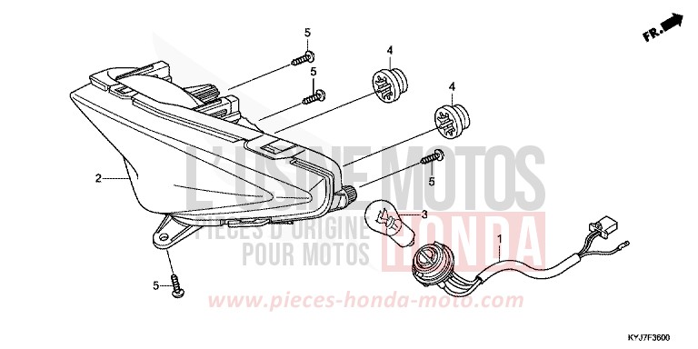 FEU ARRIERE de CBR250R NOIR (NH1) 2013