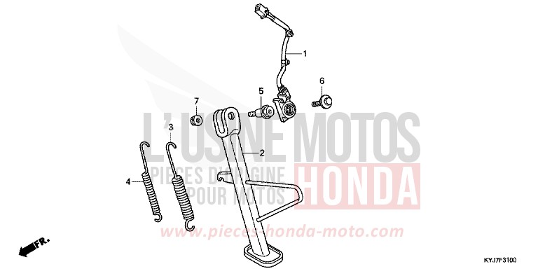 BEQUILLE de CBR250R PEARL HIMALAYAS WHITE (NHA87) de 2013