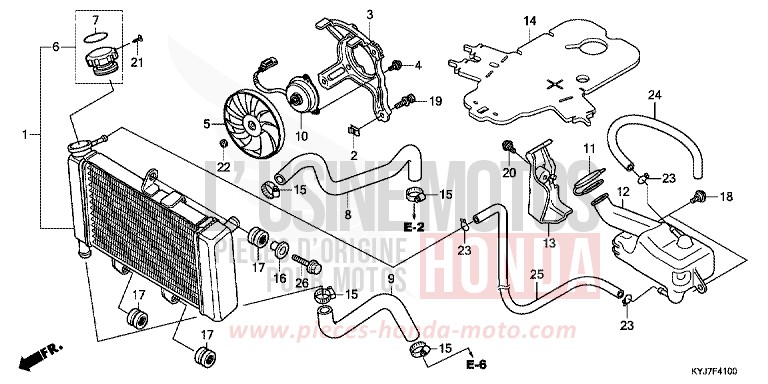 RADIATEUR de CBR250R PEARL HIMALAYAS WHITE (NHA87) 2013
