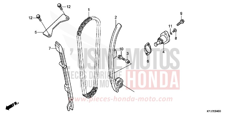 CHAINE A CAMES/TENDEUR de CBR250R NITRIC ORANGE (YR271) de 2013