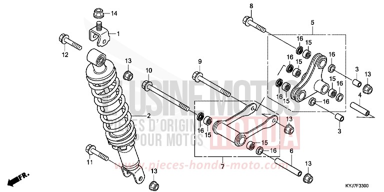 COUSSIN ARRIERE de CBR250R NITRIC ORANGE (YR271) de 2013