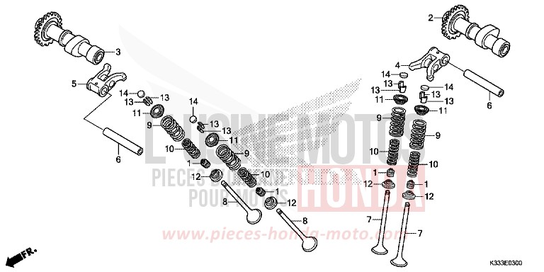 ARBRE A CAMES/SOUPAPE de CBR300R NOIR (NH1) de 2015