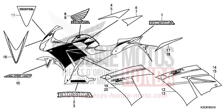 MARQUE (2) de CBR300RA CANDY ENERGY ORANGE (YR249) 2015