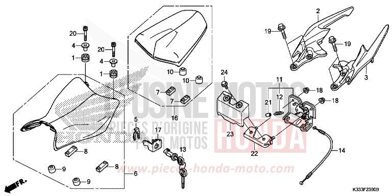 SIEGE de CBR300R NITRIC ORANGE (YR271) 2015