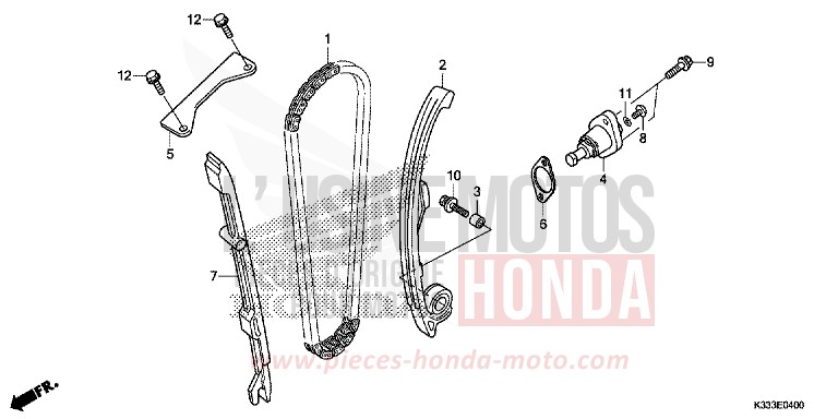 CHAINE A CAMES/TENDEUR de CBR300RA ROSS WHITE (NH196) de 2015