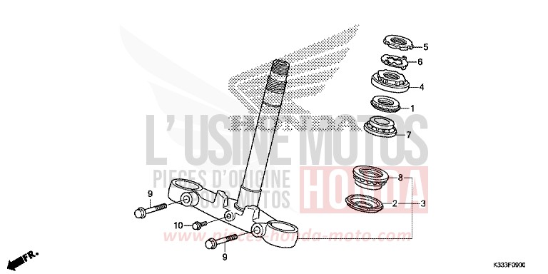 TIGE DE DIRECTION de CBR300R NITRIC ORANGE (YR271X) 2015