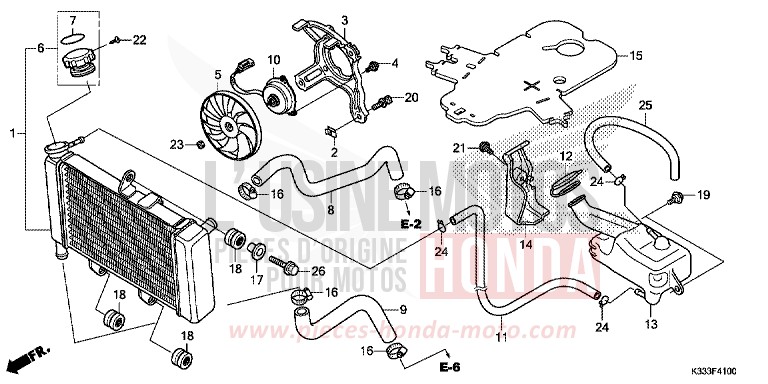 RADIATEUR de CBR300R ROSS WHITE (NH196) 2015